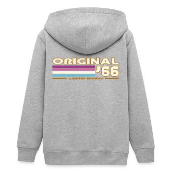 1966 - Teenager Organic Kapuzenjacke Mini Cultivator von Stanley/Stella - Grau meliert - Hinten - AI Model Teenager Male light (155cm)