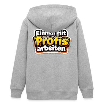 Einmal mit Profis arbeiten Katastrophe - Teenager Organic Kapuzenjacke Mini Cultivator von Stanley/Stella - Grau meliert - Hinten - AI Model Teenager Male light (155cm)