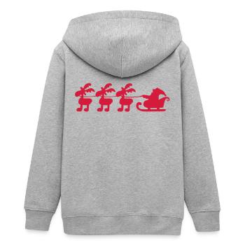 weihnachten - Teenager Organic Kapuzenjacke Mini Cultivator von Stanley/Stella - Grau meliert - Hinten - AI Model Teenager Male light (155cm)