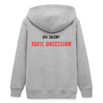 Absoluter Fanaturm Energiebild - Teenager Organic Kapuzenjacke Mini Cultivator von Stanley/Stella - Grau meliert - Hinten - AI Model Teenager Male light (155cm)