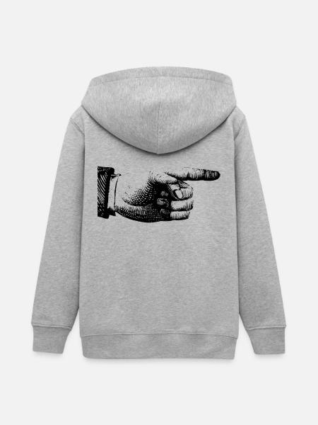 Finger zeigen - Teenager Organic Kapuzenjacke Mini Cultivator von Stanley/Stella - Grau meliert