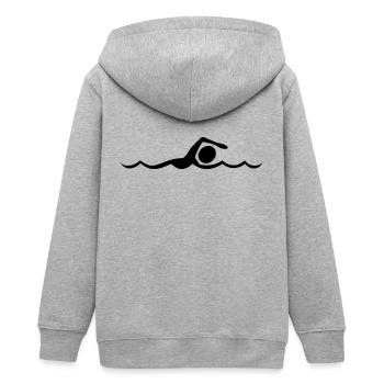 Schwimmer - Teenager Organic Kapuzenjacke Mini Cultivator von Stanley/Stella - Grau meliert - Hinten - AI Model Teenager Male light (155cm)