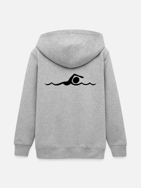 Schwimmer - Teenager Organic Kapuzenjacke Mini Cultivator von Stanley/Stella - Grau meliert