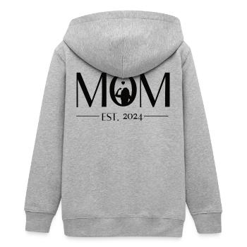 Mom to be - Mama est. 2024. Werdende Mutter - Teenager Organic Kapuzenjacke Mini Cultivator von Stanley/Stella - Grau meliert - Hinten - AI Model Teenager Male light (155cm)