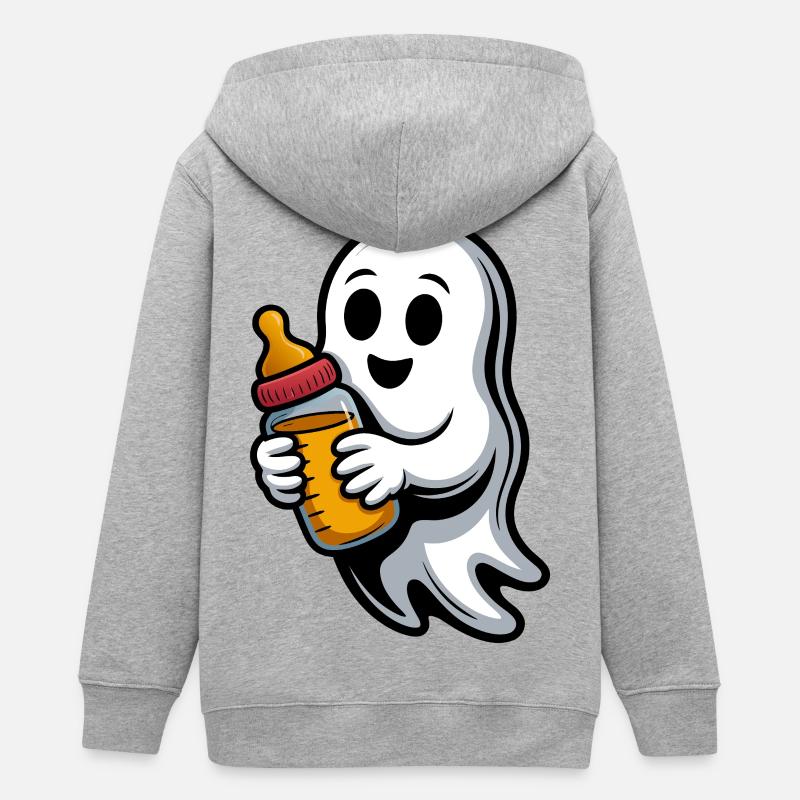 Fantôme câlin avec biberon - Veste à capuche ado bio Stanley/Stella - gris chiné