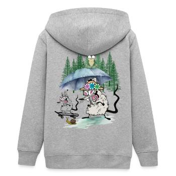 Famille Souris Excursion en forêt Loisir Rat Rats - Veste à capuche ado bio Stanley/Stella - gris chiné - Dos - AI Model Teenager Male light (155cm)