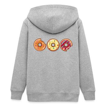 Donut Muffin Cool Cake Picture Colorful Gift Idea - Teens Organic Zip-up Hoodie by Stanley/Stella - heather grey - Back - AI Model Teenager Male light (155cm)