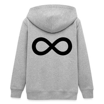 unendlich - Teenager Organic Kapuzenjacke Mini Cultivator von Stanley/Stella - Grau meliert - Hinten - AI Model Teenager Male light (155cm)