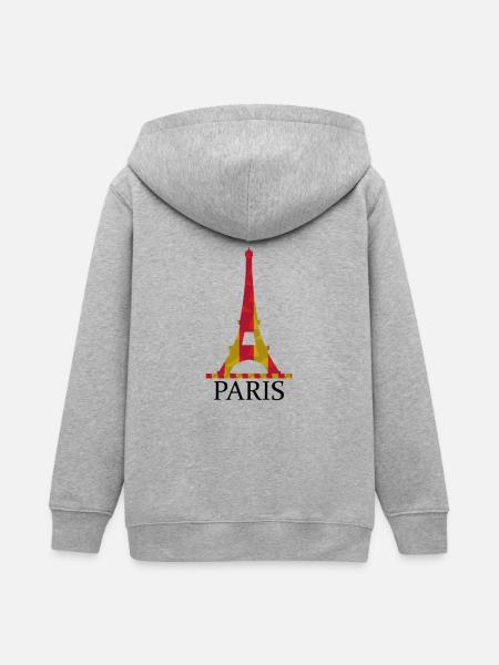 Eiffelturm - Teenager Organic Kapuzenjacke Mini Cultivator von Stanley/Stella - Grau meliert
