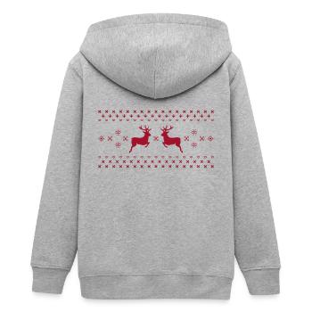 Norwegermuster Christmas Weihnachten Rentier Santa - Teenager Organic Kapuzenjacke Mini Cultivator von Stanley/Stella - Grau meliert - Hinten - AI Model Teenager Male light (155cm)