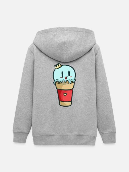 Prinz Prinzessin Eis Kindershirt kidscontest - Teenager Organic Kapuzenjacke Mini Cultivator von Stanley/Stella - Grau meliert