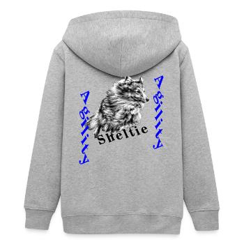 Agility Sheltie S - Teenager Organic Kapuzenjacke Mini Cultivator von Stanley/Stella - Grau meliert - Hinten - AI Model Teenager Male light (155cm)