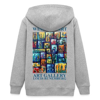 WINDOWS ART CREATION Louis RUNEMBERG © Adagp - Veste à capuche ado bio Stanley/Stella - gris chiné - Dos - AI Model Teenager Male light (155cm)
