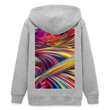 Abstrakte Kunst - Teenager Organic Kapuzenjacke Mini Cultivator von Stanley/Stella - Grau meliert - Hinten - AI Model Teenager Male light (155cm)