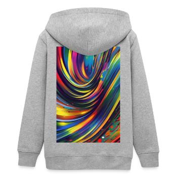 Abstrakte Kunst - Teenager Organic Kapuzenjacke Mini Cultivator von Stanley/Stella - Grau meliert - Hinten - AI Model Teenager Male light (155cm)