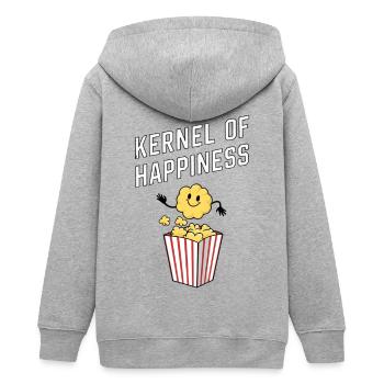 Kernel of Happiness - Teenager Organic Kapuzenjacke Mini Cultivator von Stanley/Stella - Grau meliert - Hinten - AI Model Teenager Male light (155cm)