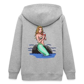 Nixe Meerjungfrau Fabel Märchen Kinder Fantasy - Teenager Organic Kapuzenjacke Mini Cultivator von Stanley/Stella - Grau meliert - Hinten - AI Model Teenager Male light (155cm)