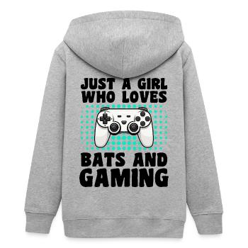 Gamer und Fledermäuse: Videospiele und Nachtleben - Teenager Organic Kapuzenjacke Mini Cultivator von Stanley/Stella - Grau meliert - Hinten - AI Model Teenager Male light (155cm)