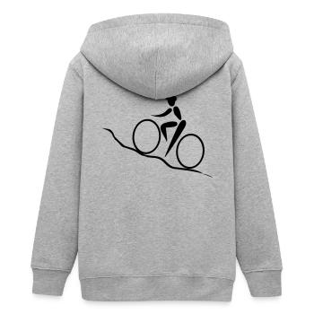 Radsport Trail - Teenager Organic Kapuzenjacke Mini Cultivator von Stanley/Stella - Grau meliert - Hinten - AI Model Teenager Male light (155cm)