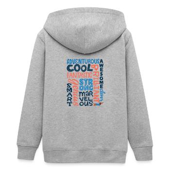 Encouraging Words - Teenager Organic Kapuzenjacke Mini Cultivator von Stanley/Stella - Grau meliert - Hinten - AI Model Teenager Male light (155cm)