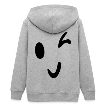 lächeln und zwinkern - Teenager Organic Kapuzenjacke Mini Cultivator von Stanley/Stella - Grau meliert - Hinten - AI Model Teenager Male light (155cm)