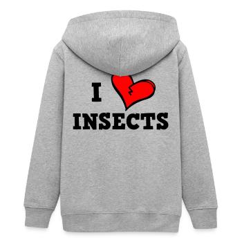 Ich liebe Insekten - Teenager Organic Kapuzenjacke Mini Cultivator von Stanley/Stella - Grau meliert - Hinten - AI Model Teenager Male light (155cm)