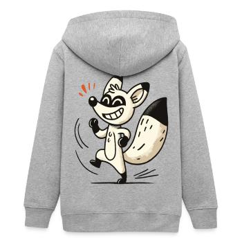 Naughty fox in cartoon style - Teens Organic Zip-up Hoodie by Stanley/Stella - heather grey - Back - AI Model Teenager Male light (155cm)