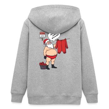 Der Weihnachtsmann macht die Wäsche - Teenager Organic Kapuzenjacke Mini Cultivator von Stanley/Stella - Grau meliert - Hinten - AI Model Teenager Male light (155cm)