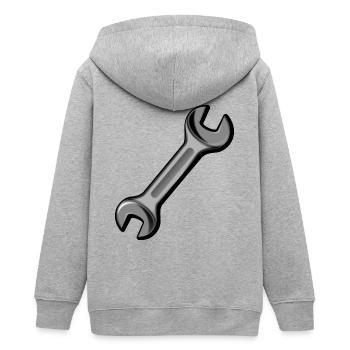 Clé / outil - Veste à capuche ado bio Stanley/Stella - gris chiné - Dos - AI Model Teenager Male light (155cm)