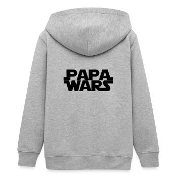 Papa wars - Teenager Organic Kapuzenjacke Mini Cultivator von Stanley/Stella - Grau meliert - Hinten - AI Model Teenager Male light (155cm)