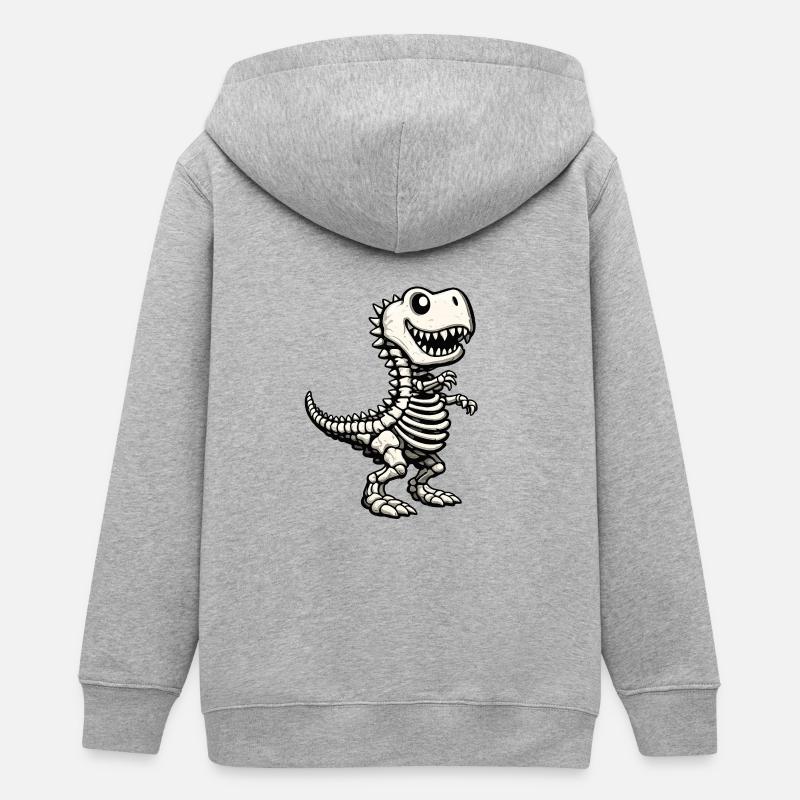 Squelette mignon de T-Rex - Veste à capuche ado bio Stanley/Stella - gris chiné