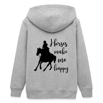 Pferd Reiterin Reiten Reiter Pferdeliebhaber Ross - Teenager Organic Kapuzenjacke Mini Cultivator von Stanley/Stella - Grau meliert - Hinten - AI Model Teenager Male light (155cm)