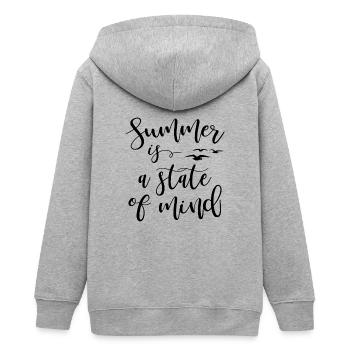 Summer is a state of mind - Teenager Organic Kapuzenjacke Mini Cultivator von Stanley/Stella - Grau meliert - Hinten - AI Model Teenager Male light (155cm)