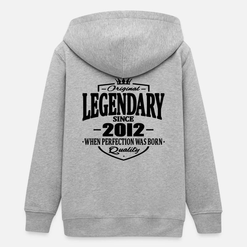 Legendary since 2012 - Teens Organic Zip-up Hoodie by Stanley/Stella - heather grey