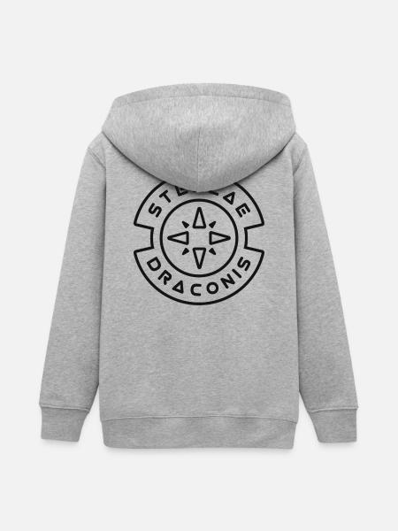 Stellae Draconis - Logo (schwarz) - Teenager Organic Kapuzenjacke Mini Cultivator von Stanley/Stella - Grau meliert