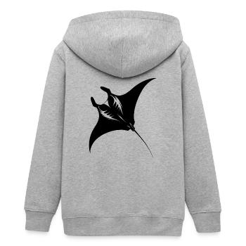 Fliegender Mantarochen im Unterwasser Flug - Teenager Organic Kapuzenjacke Mini Cultivator von Stanley/Stella - Grau meliert - Hinten - AI Model Teenager Male light (155cm)