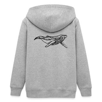 Wal - Teenager Organic Kapuzenjacke Mini Cultivator von Stanley/Stella - Grau meliert - Hinten - AI Model Teenager Male light (155cm)