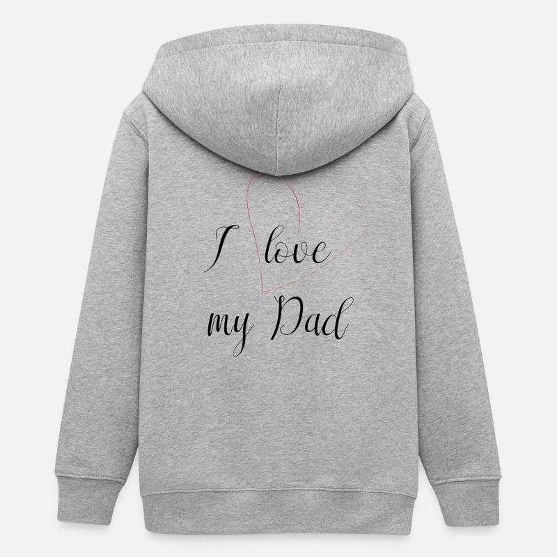 J'aime mon papa - Veste à capuche ado bio Stanley/Stella - gris chiné