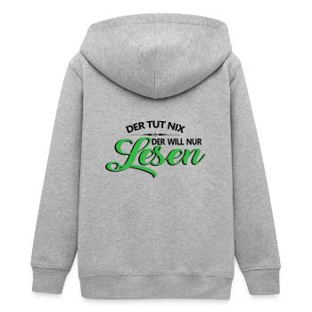 Buch Bücher Lesen Bücherwurm Hobby Geschenk Leser - Teenager Organic Kapuzenjacke Mini Cultivator von Stanley/Stella - Grau meliert - Hinten - AI Model Teenager Male light (155cm)