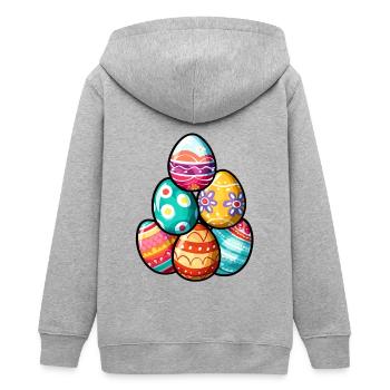 Ostereier Osterhase Osterfest - Teenager Organic Kapuzenjacke Mini Cultivator von Stanley/Stella - Grau meliert - Hinten - AI Model Teenager Male light (155cm)
