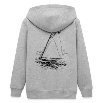 paddle boat sail boat ruderboot segelboot51 - Teenager Organic Kapuzenjacke Mini Cultivator von Stanley/Stella - Grau meliert - Hinten - AI Model Teenager Male light (155cm)