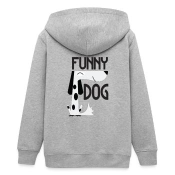 Funny Dog - Lustiger Hund - Teenager Organic Kapuzenjacke Mini Cultivator von Stanley/Stella - Grau meliert - Hinten - AI Model Teenager Male light (155cm)