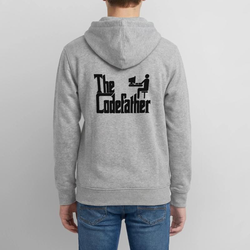 The Codefather Programmer PC Coding Gift Teens Organic Zip-up Hoodie by Stanley/Stella