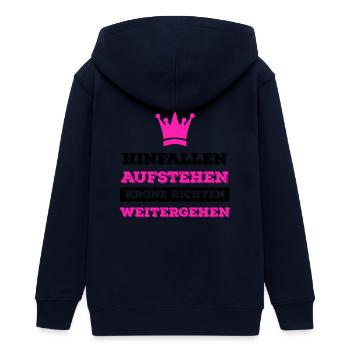 Hinfallen Aufstehen Krone richten Weitergehen - Teenager Organic Kapuzenjacke Mini Cultivator von Stanley/Stella - Navy - Hinten - AI Model Teenager Male light (155cm)