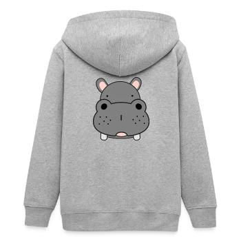 hippopotame - Veste à capuche ado bio Stanley/Stella - gris chiné - Dos - AI Model Teenager Male light (155cm)