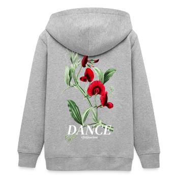 "Fckfascism" Serie | Dance - Teenager Organic Kapuzenjacke Mini Cultivator von Stanley/Stella - Grau meliert - Hinten - AI Model Teenager Male light (155cm)