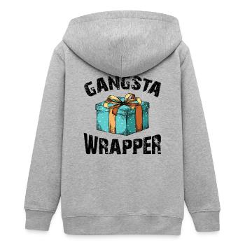 Gangsta Wrapper - Weihnachten - Einpacker - Teenager Organic Kapuzenjacke Mini Cultivator von Stanley/Stella - Grau meliert - Hinten - AI Model Teenager Male light (155cm)