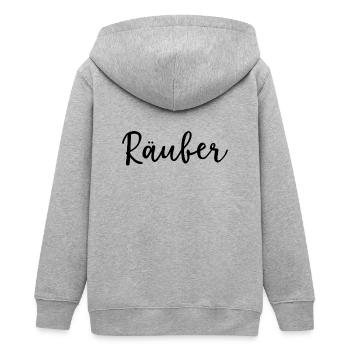 Räuber Papa Shirt zum Vatertag - Teenager Organic Kapuzenjacke Mini Cultivator von Stanley/Stella - Grau meliert - Hinten - AI Model Teenager Male light (155cm)