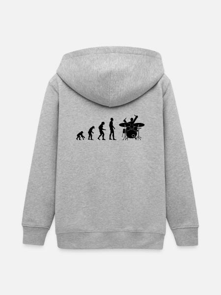 drummer evolution - Teenager Organic Kapuzenjacke Mini Cultivator von Stanley/Stella - Grau meliert