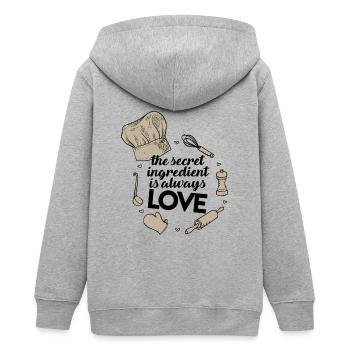 Rezept Liebe - Teenager Organic Kapuzenjacke Mini Cultivator von Stanley/Stella - Grau meliert - Hinten - AI Model Teenager Male light (155cm)